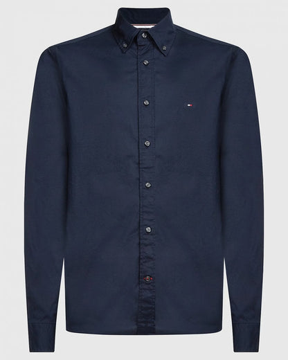 Tommy Hilfiger Core Flex Mens Long Sleeve Poplin Shirt - Desert Sky