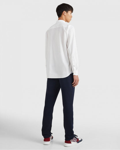 Tommy Hilfiger Core Flex Mens Long Sleeve Poplin Shirt - White