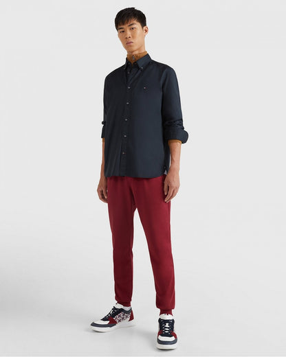 Tommy Hilfiger Core Flex Mens Long Sleeve Poplin Shirt - Black