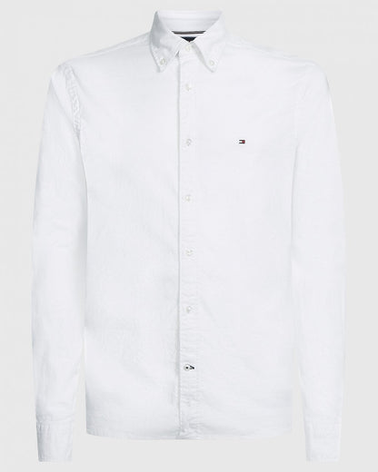 Tommy Hilfiger Core 1985 Flex Mens Long Sleeve Oxford Shirt - White