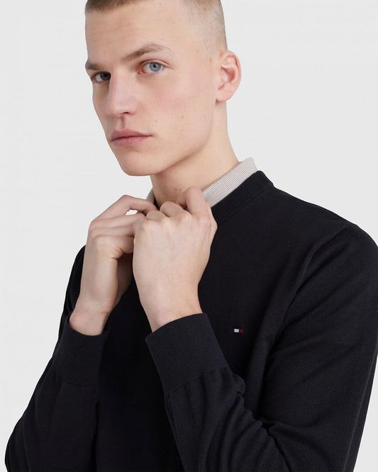 Tommy Hilfiger 1985 Mens Crew Neck Jumper - Black