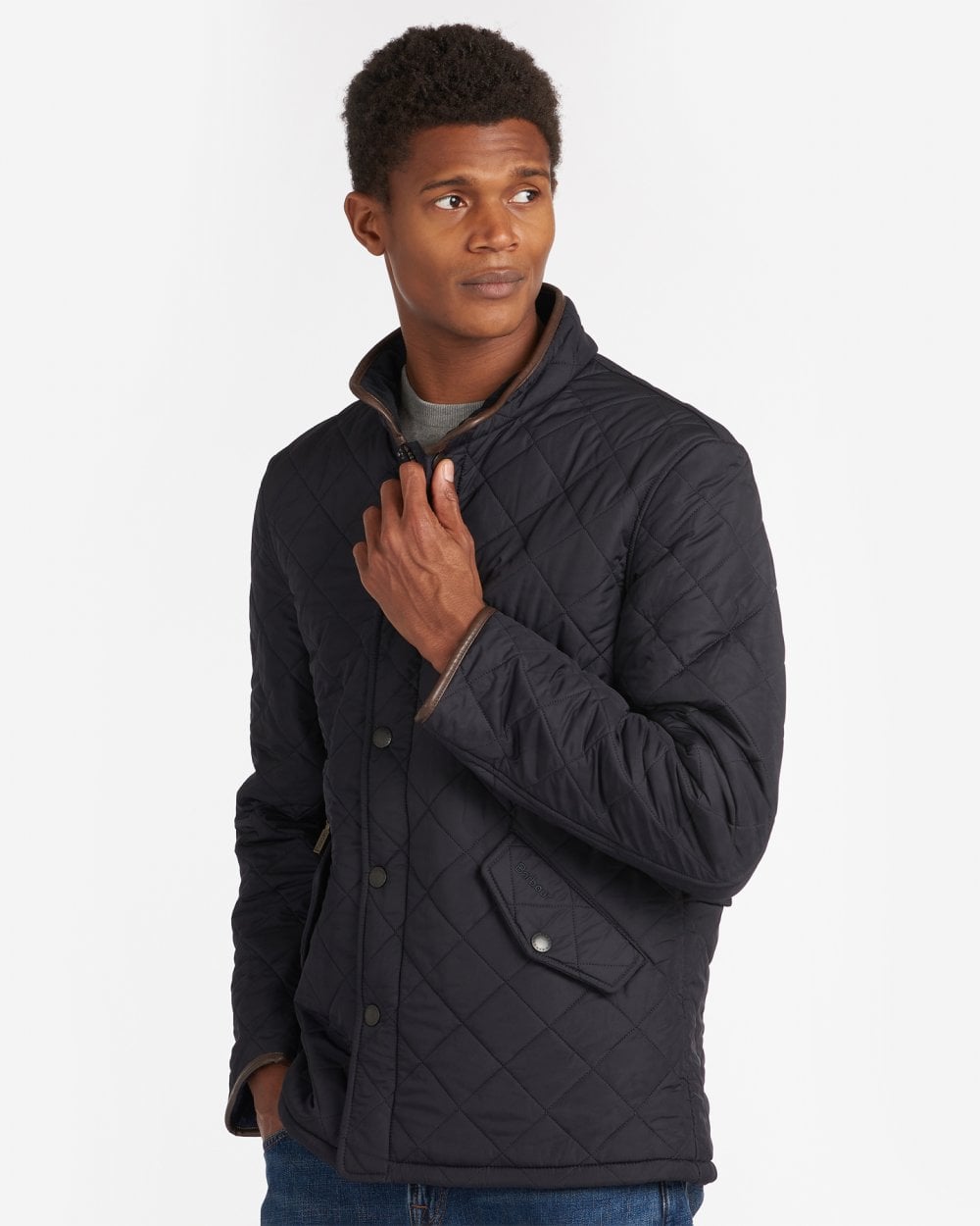 Barbour Powell Mens Quilted Jacket - Navy