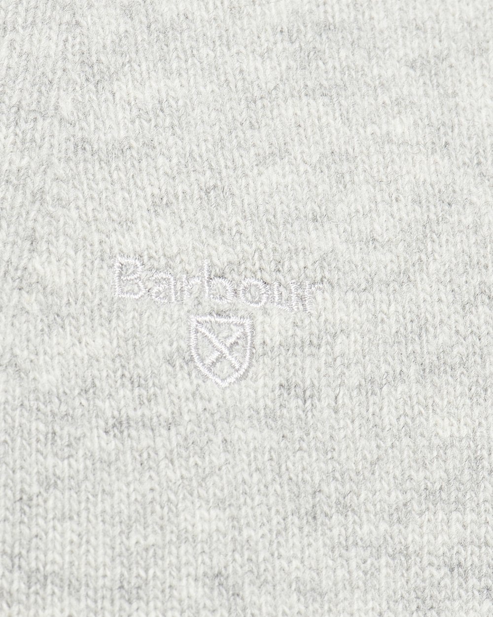 Barbour Essential Lambswool Mens Half-Zip Jumper - Light Grey Marl