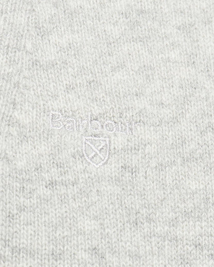 Barbour Essential Lambswool Mens Half-Zip Jumper - Light Grey Marl