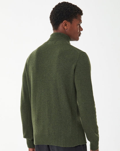 Barbour Essential Lambswool Mens Half-Zip Jumper - Mid Olive