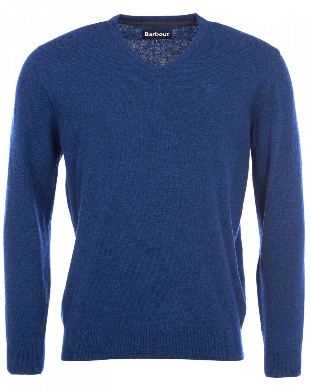 Barbour Essential Lambswool Mens V-Neck Jumper - Deep Blue
