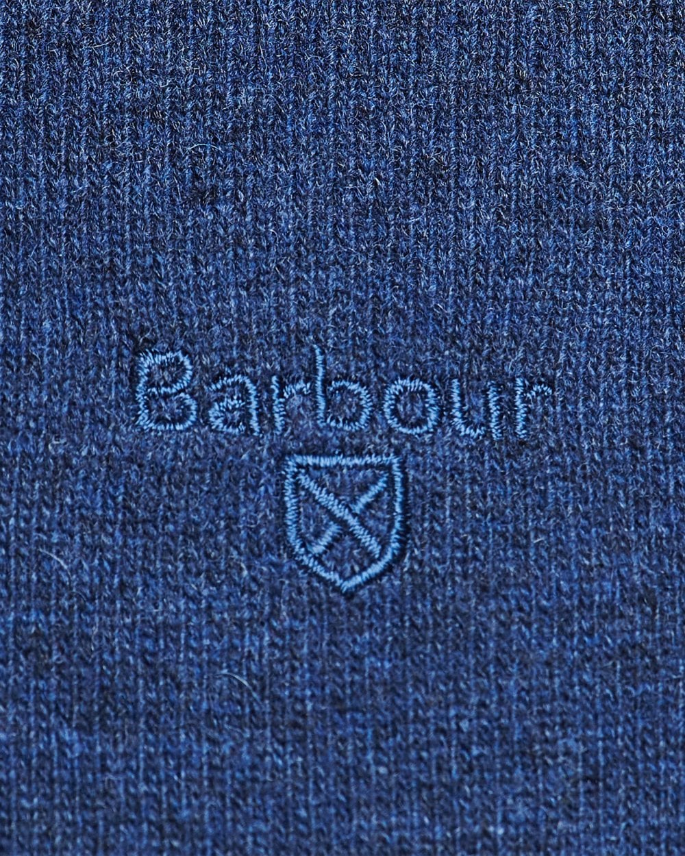 Barbour Essential Lambswool Mens V-Neck Jumper - Deep Blue