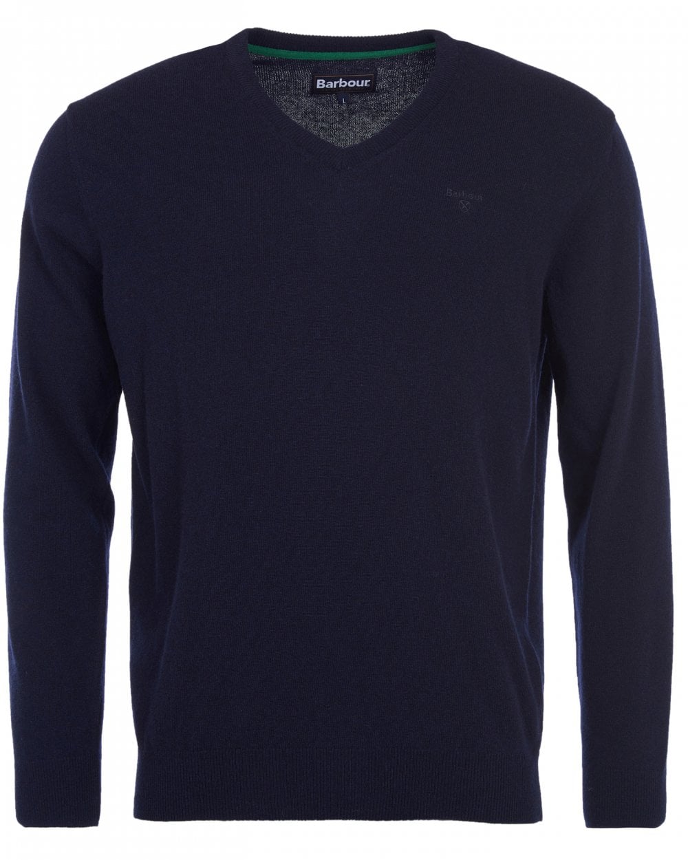Barbour Essential Lambswool Mens V-Neck Jumper - Navy