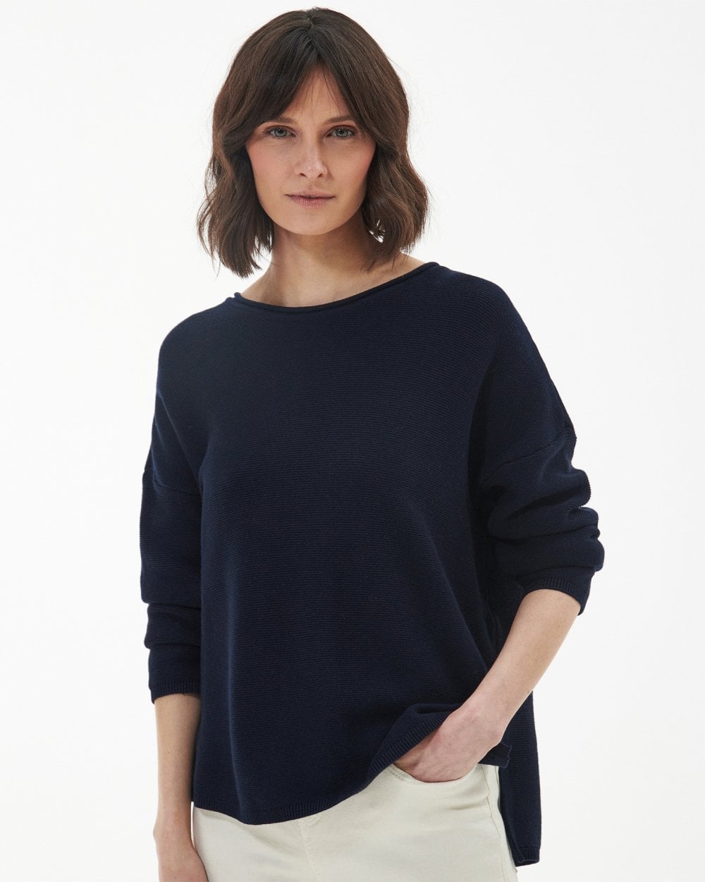 Barbour Marine Womens Jumper - Navy - CHO - Designer Womens Jumpers