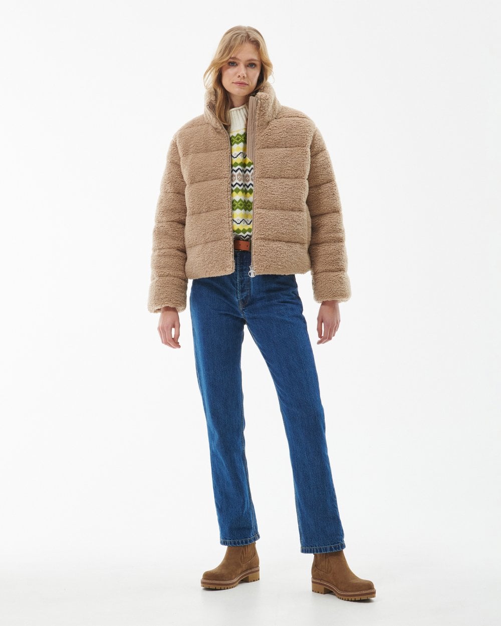 Barbour Lichen Womens Teddy Quilt Jacket - Light Trench