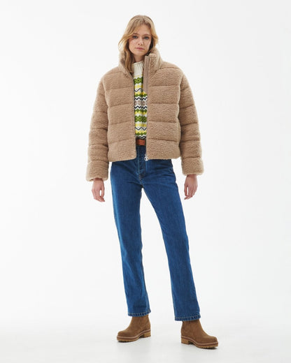 Barbour Lichen Womens Teddy Quilt Jacket - Light Trench