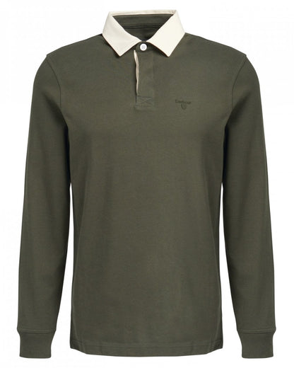 Barbour Howtown Mens Long Sleeve Rugby Shirt - Olive