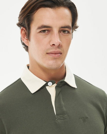 Barbour Howtown Mens Long Sleeve Rugby Shirt - Olive