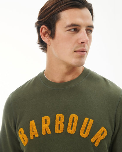 Barbour Prep Logo Crew Mens Sweatshirt - Olive