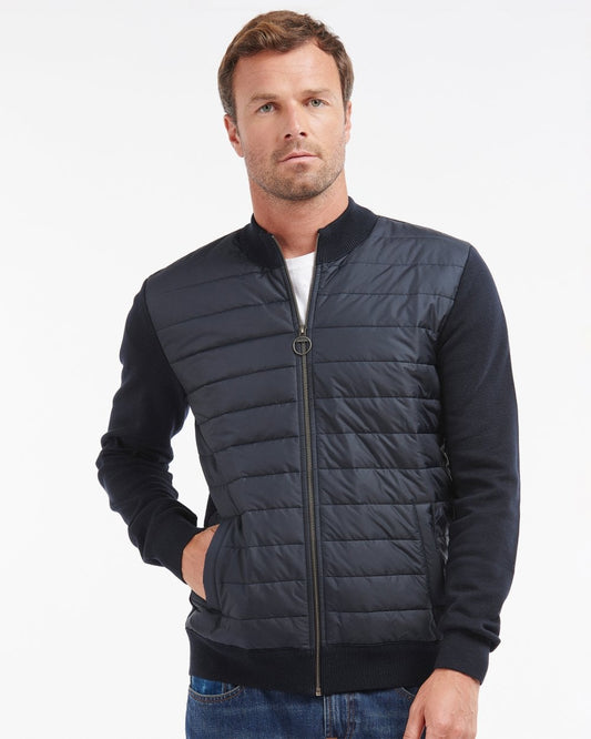 Barbour Carn Baffle Mens Zip Through Sweater - Navy