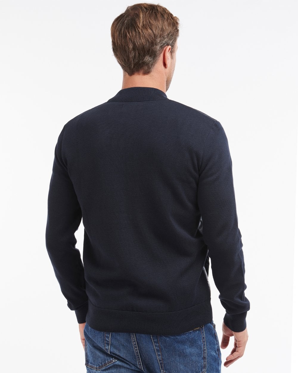 Barbour Carn Baffle Mens Zip Through Sweater - Navy