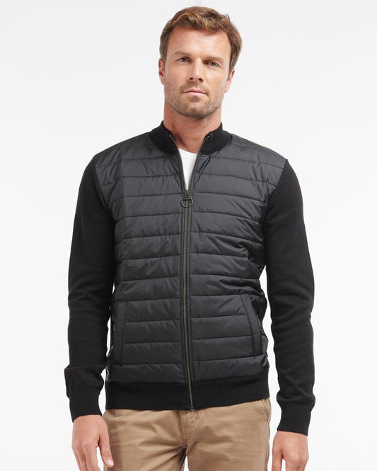 Barbour Carn Baffle Mens Zip Through Sweater - Black