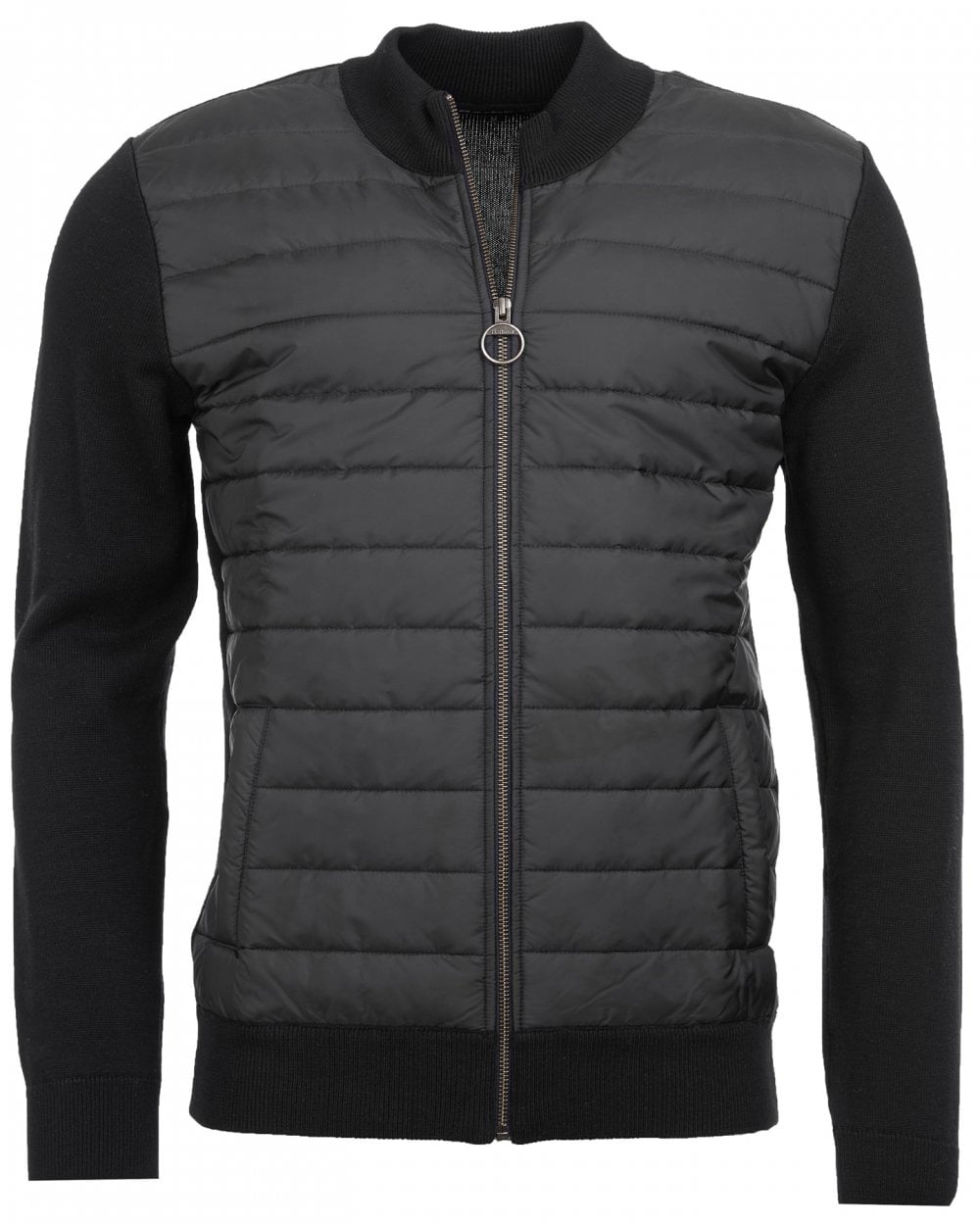 Barbour Carn Baffle Mens Zip Through Sweater - Black