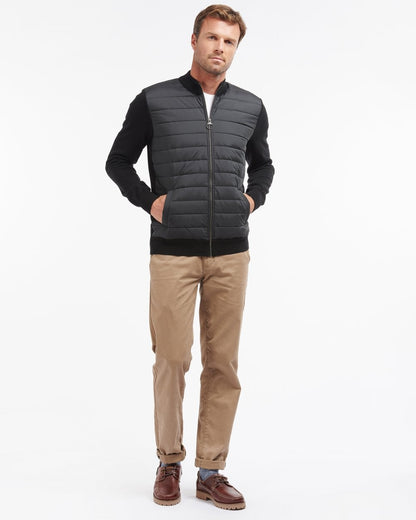 Barbour Carn Baffle Mens Zip Through Sweater - Black