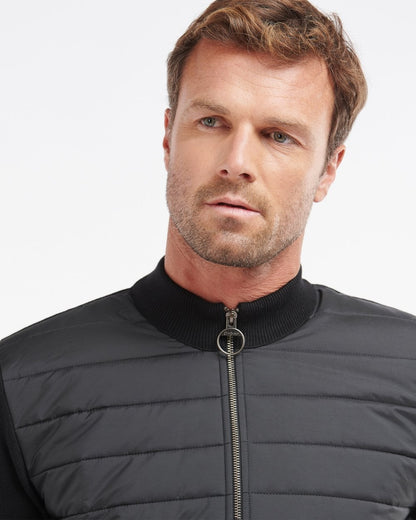 Barbour Carn Baffle Mens Zip Through Sweater - Black