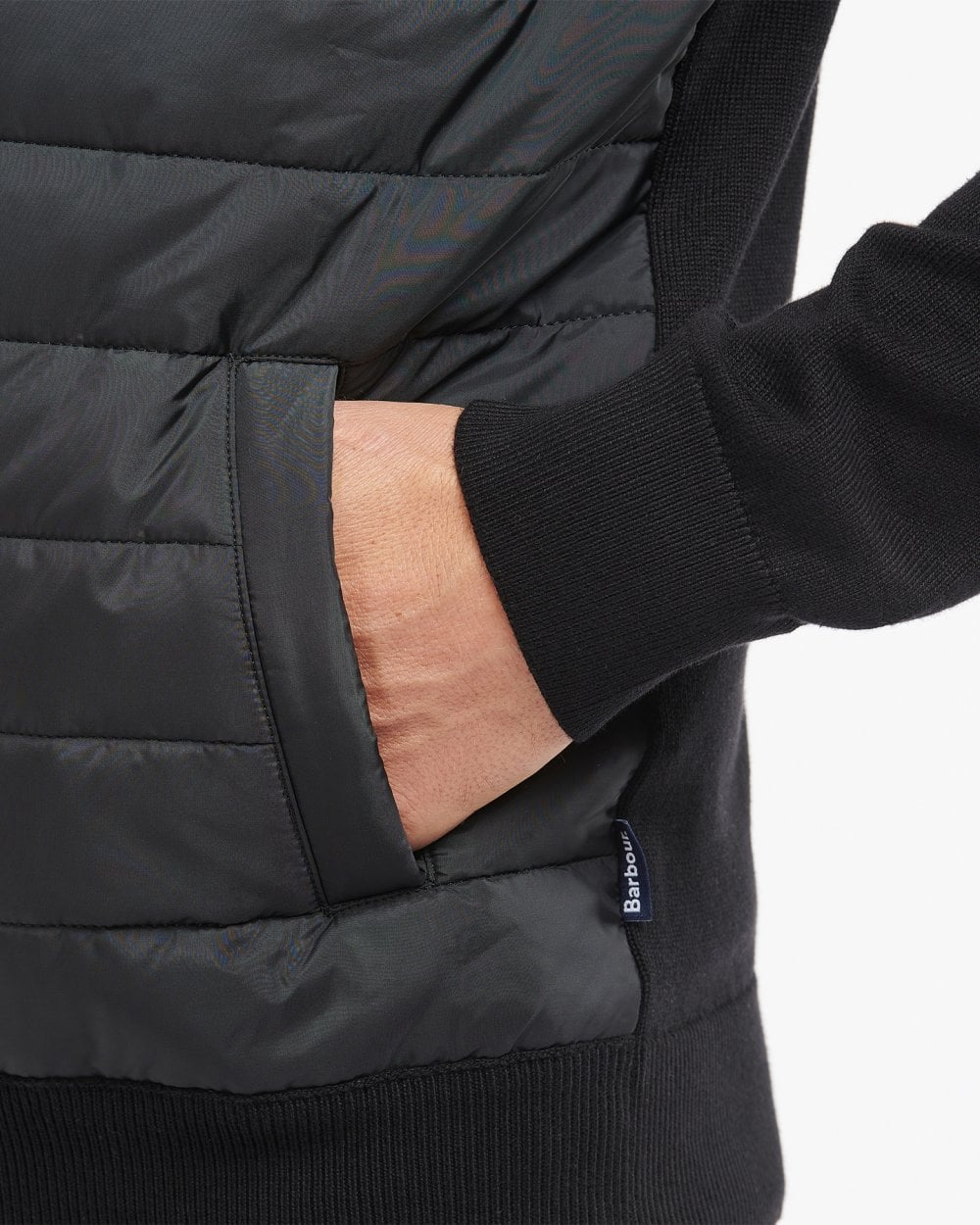 Barbour Carn Baffle Mens Zip Through Sweater - Black