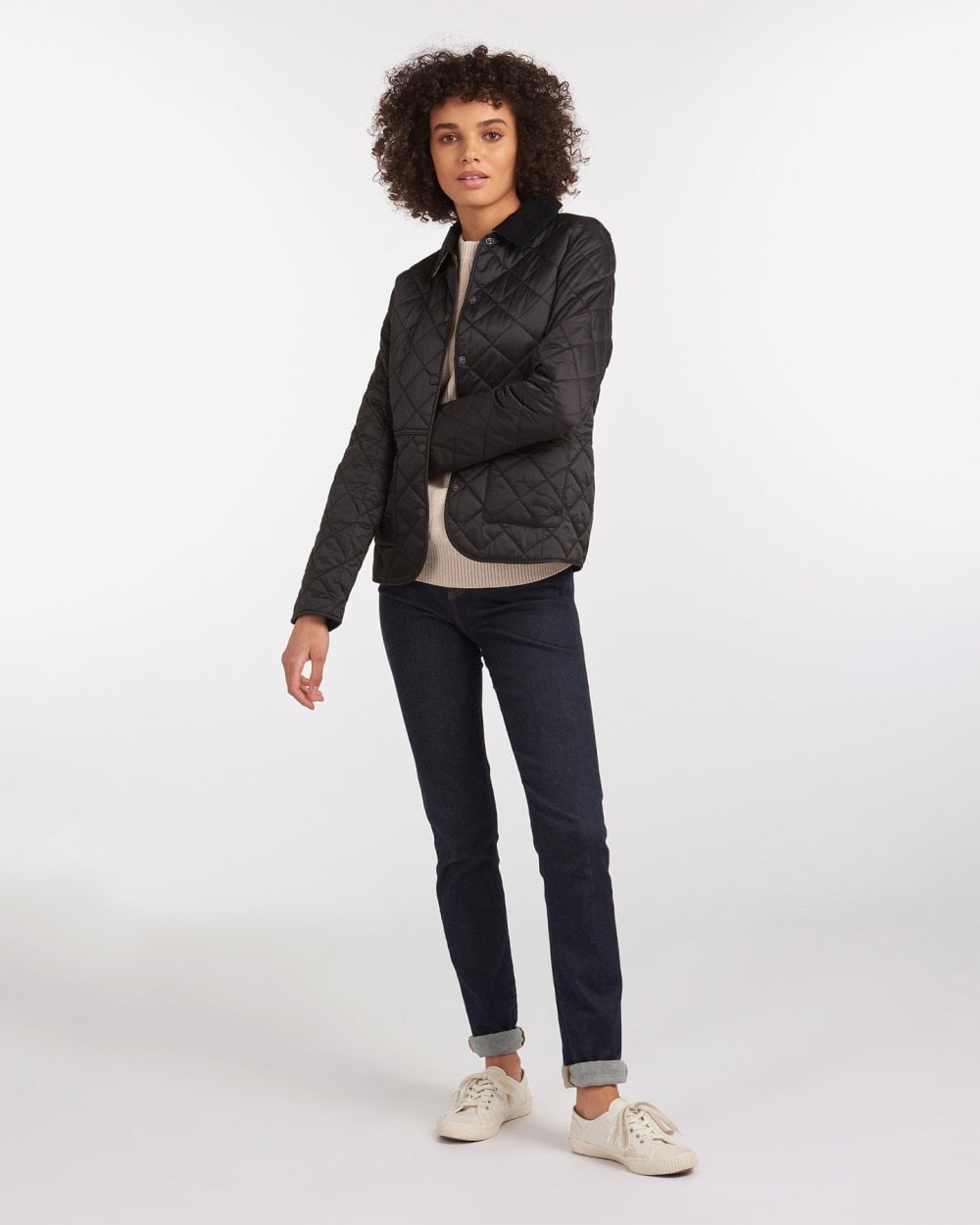 Barbour Deveron Quilted Womens Jacket - Black/Olive