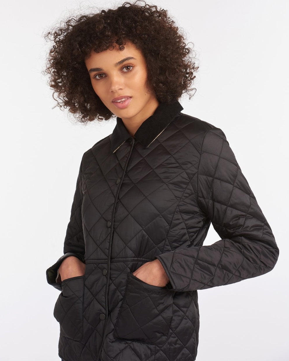 Barbour Deveron Quilted Womens Jacket - Black/Olive – CHO