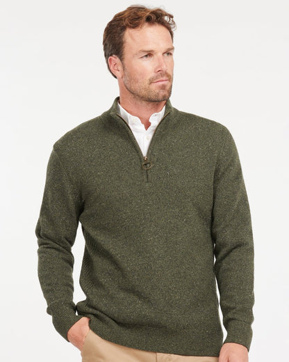 Barbour Tisbury Half Zip Mens Sweatshirt - Dark Seaweed