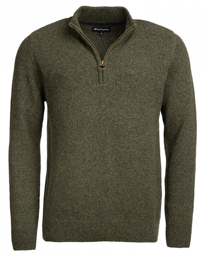 Barbour Tisbury Half Zip Mens Sweatshirt - Dark Seaweed