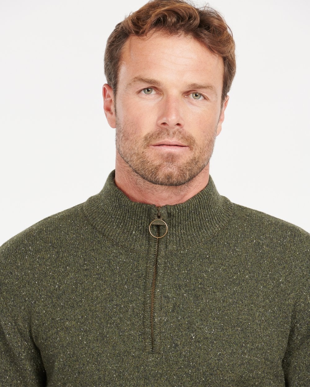 Barbour Tisbury Half Zip Mens Sweatshirt - Dark Seaweed
