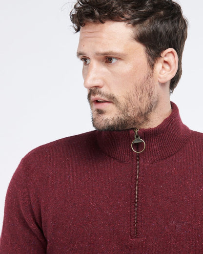 Barbour Tisbury Half Zip Mens Sweatshirt - Ruby