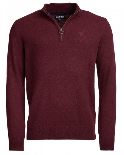 Barbour Tisbury Half Zip Mens Sweatshirt - Ruby