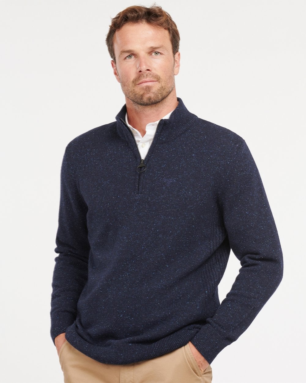 Barbour Tisbury Half Zip Mens Sweatshirt - Navy - CHO - Designer Mens Jumpers
