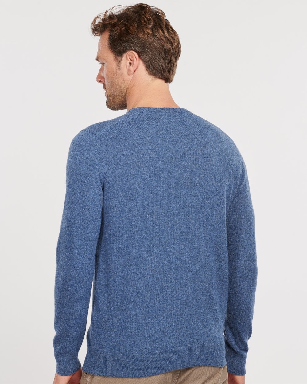 Barbour Essential Crew Neck Mens Jumper - Denim Marl