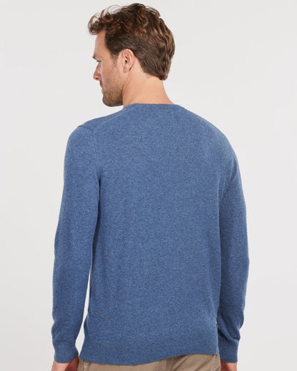 Barbour Essential Crew Neck Mens Jumper - Denim Marl