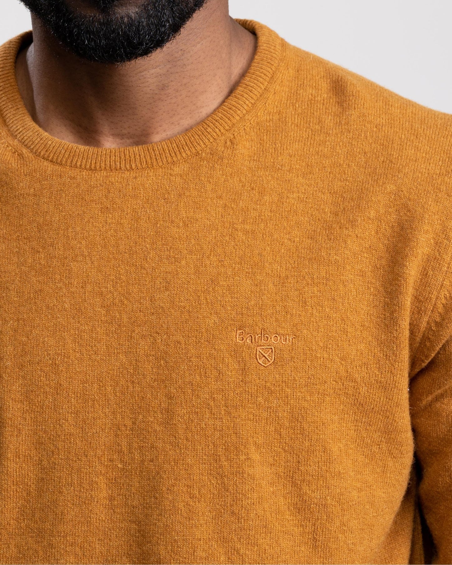 Barbour Essential Crew Neck Mens Jumper - Dark Copper