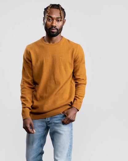 Barbour Essential Crew Neck Mens Jumper - Dark Copper