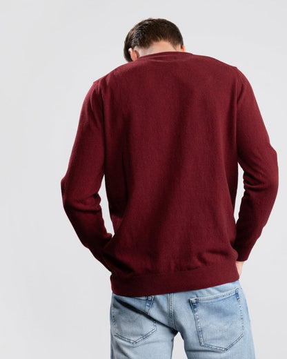 Barbour Essential Crew Neck Mens Jumper - Ruby