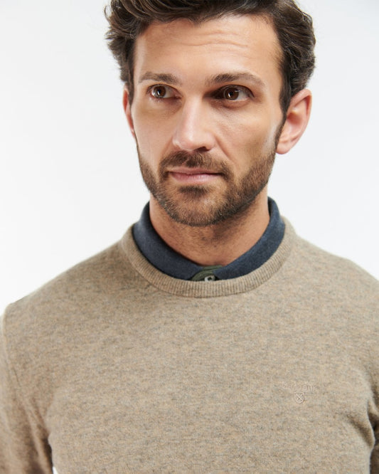 Barbour Essential Crew Neck Mens Jumper - Fossil