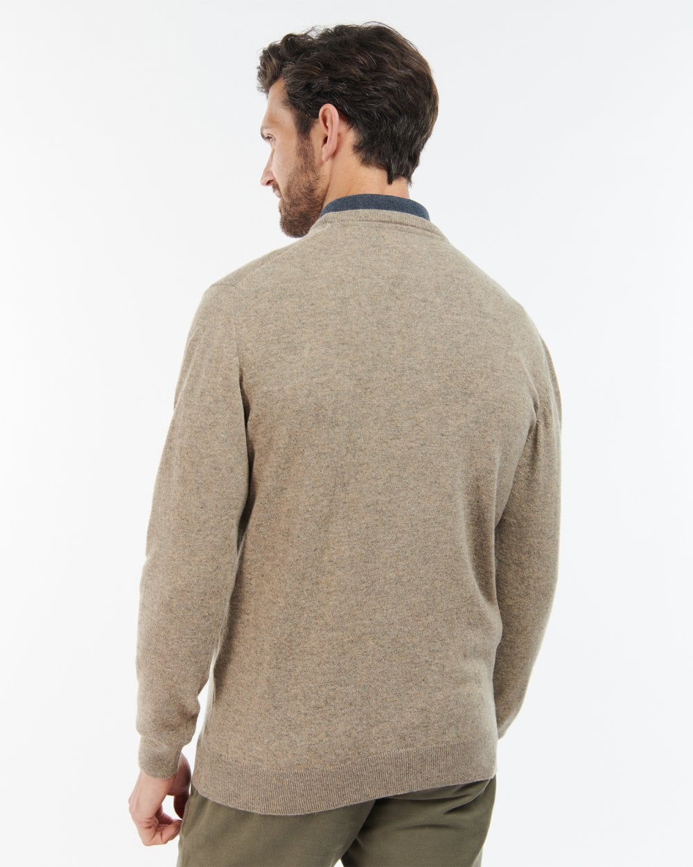 Barbour Essential Crew Neck Mens Jumper - Fossil