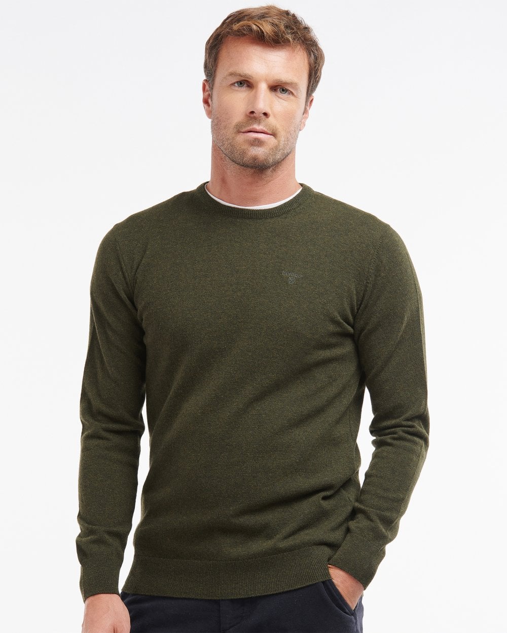 Barbour Essential Crew Neck Mens Jumper Seaweed – CHO