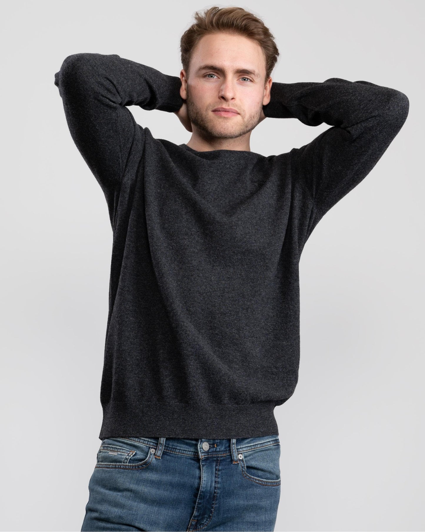 Barbour Essential Crew Neck Mens Jumper - Charcoal