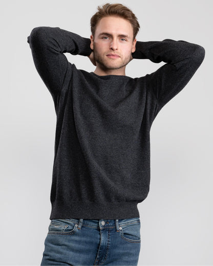 Barbour Essential Crew Neck Mens Jumper - Charcoal