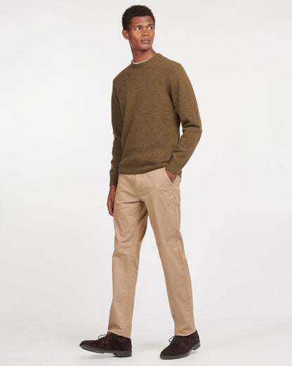 Barbour Essential Patch Mens Crew-Neck Jumper - Willow