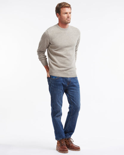 Barbour Essential Patch Mens Crew-Neck Jumper - Stone