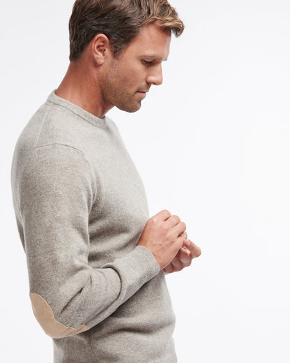 Barbour Essential Patch Mens Crew-Neck Jumper - Stone