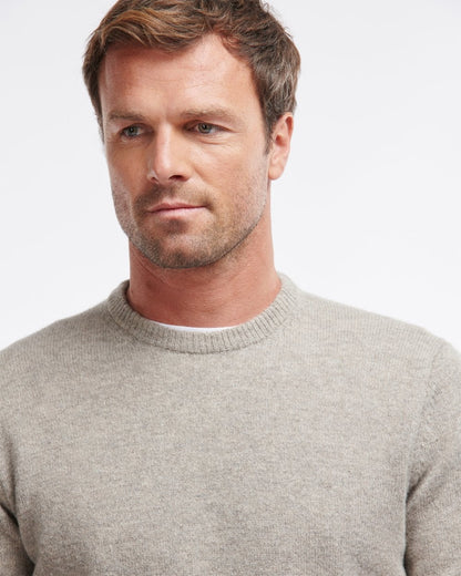 Barbour Essential Patch Mens Crew-Neck Jumper - Stone