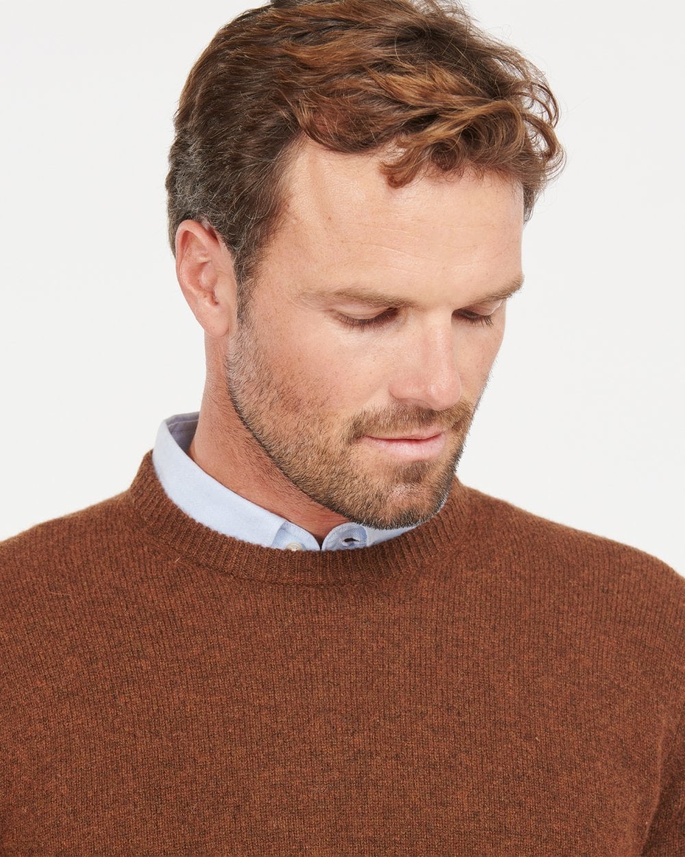 Barbour Essential Patch Mens Crew-Neck Jumper - Bracken