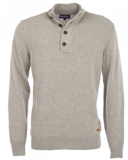 Barbour Essential Patch Half Zip Mens Jumper - Stone