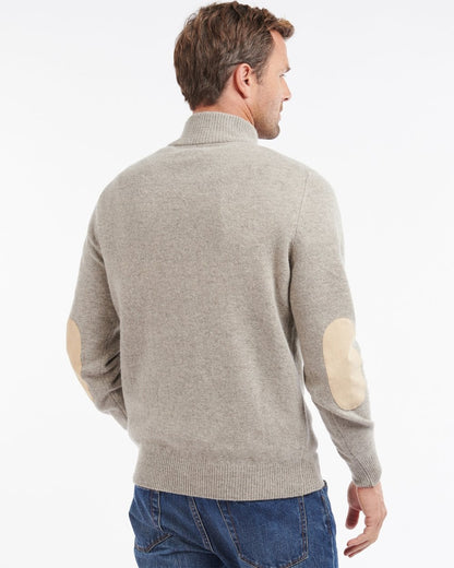 Barbour Essential Patch Half Zip Mens Jumper - Stone